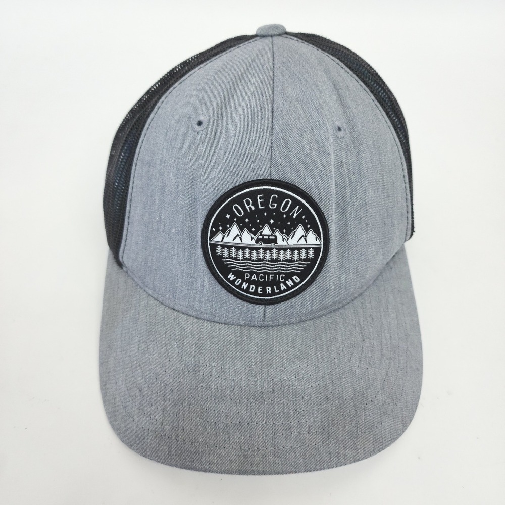 Yupoong Oregon Pacific Wonderland Trucker Hat Gray Black Mesh Snapback Cap